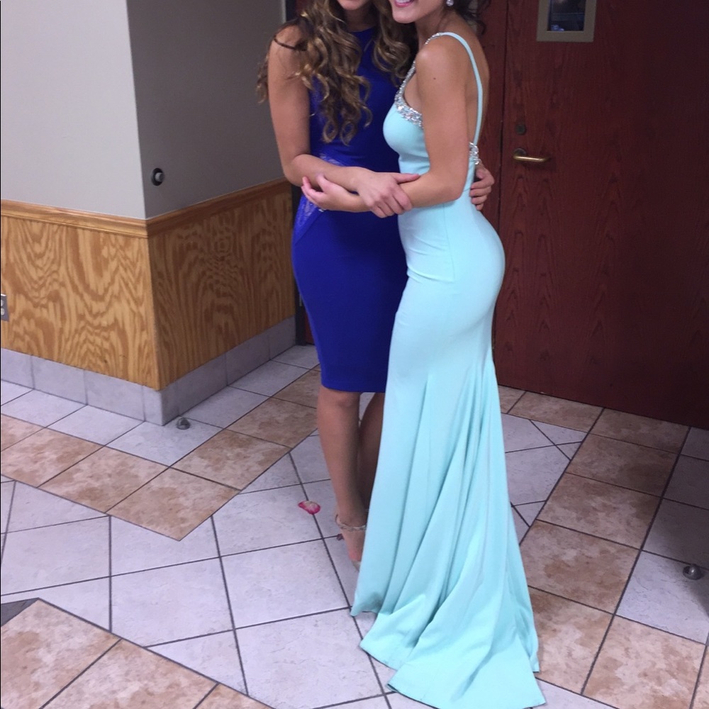 Mint Green Beaded Mermaid Gown HOMECOMING - Picture 8 of 8